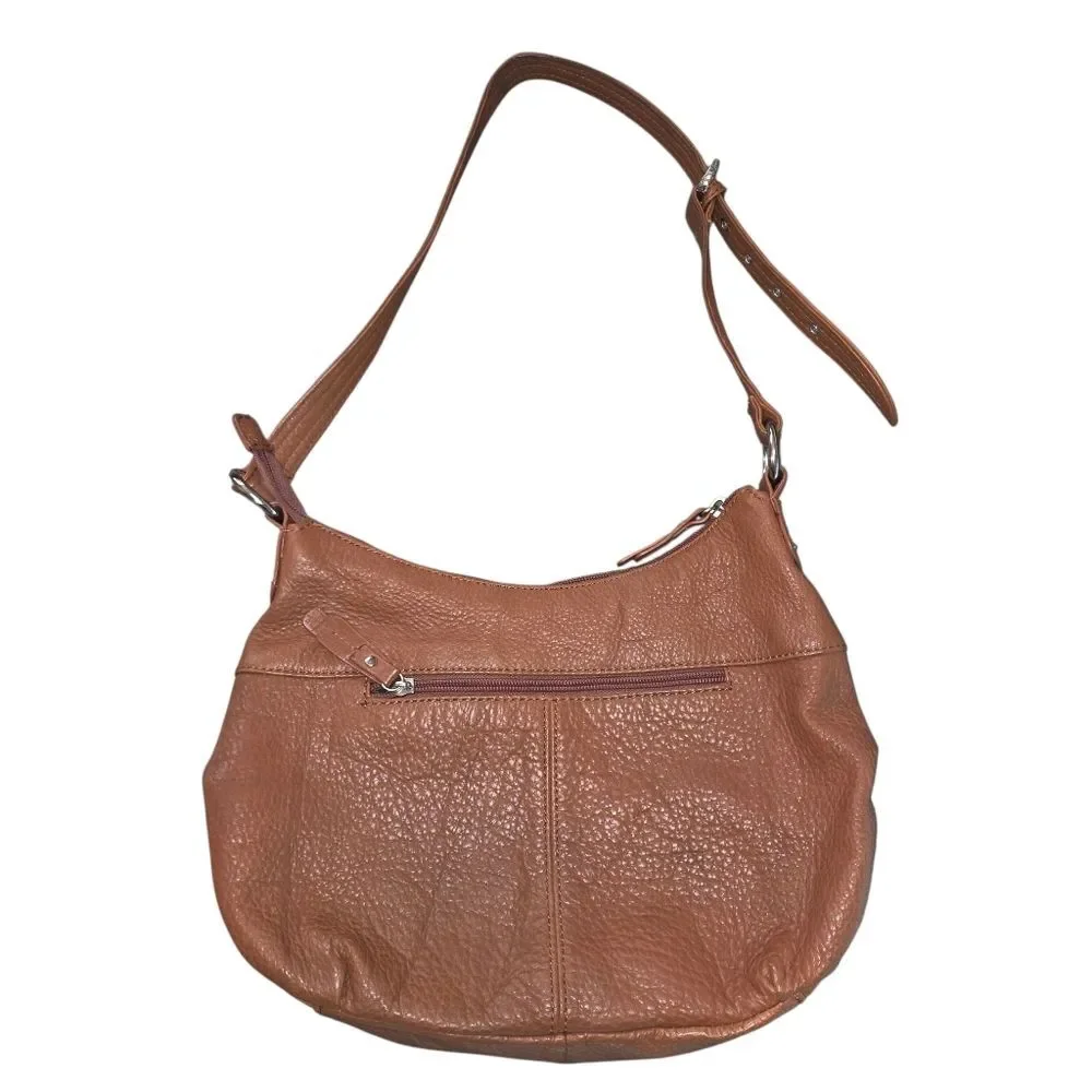 Stone Moutain Brown Pebble Leather Shoulder Bag Purse